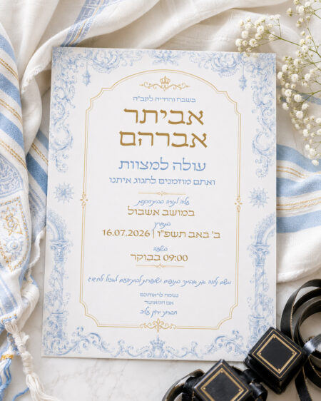 עיצוב הזמנה לבר מצווה, עיצוב הזמנות לאירועים, הזמנה לדיגיטל, הזמנה לשליחה בוואצאאפ, הזמנה לדפוס
